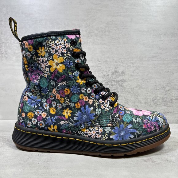 Dr Martens Newton Floral Canvas Lace Up Boots - Women's Size 6 - Multicolor - Picture 4 of 10